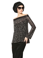 GIORGIO ARMANI - SWAROVSKI EMBROIDERED BLOUSE - BLACK