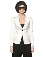 GIORGIO ARMANI - SILK SATIN STRETCH JACKET - WHITE
