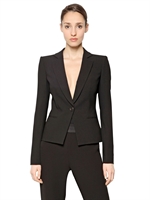 GIORGIO ARMANI - FITTED WOOL JACKET - BLACK