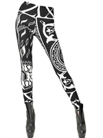 KTZ - BEDRUCKTE LEGGINGS AUS BAUMWOLLJERSEY - SCHWARZ/WEIß