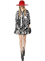 KTZ - FOUR CARDS PRINT COTTON POPLIN SHIRT - BLACK/WHITE
