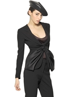 GIORGIO ARMANI - SILK ORGANDY AND SILK CREPE JACKET - BLACK