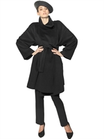 GIORGIO ARMANI - ANGORA WOOL CLOTH COAT - BLACK
