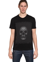 ALEXANDER MCQUEEN - POLKA DOT SKULL COTTON JERSEY T-SHIRT - BLACK