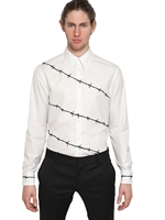 ALEXANDER MCQUEEN - BARBED WIRE COTTON POPLIN SHIRT - WHITE/BLACK