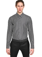 ALEXANDER MCQUEEN - STRIPED COTTON POPLIN HARNESS SHIRT - BLACK/GREY