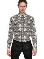 ALEXANDER MCQUEEN - STAINED GLASS COTTON POPLIN SHIRT - BLACK/WHITE