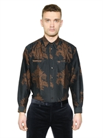 ETRO - WASHED OVERSIZED COTTON JACQUARD SHIRT - BROWN/RUST