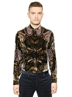 ETRO - VELVET DEVORÉ SHIRT - MULTI BROWN
