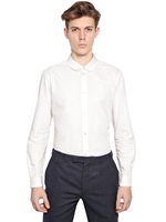 CARVEN - OXFORD COTTON ROUND COLLAR SHIRT - WHITE