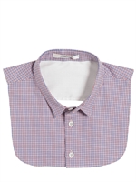 CARVEN - PANAMA CHECKED COTTON SHIRT COLLAR - WHITE/BLUE/RED