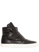 MCQ ALEXANDER MCQUEEN - NAPPA LEATHER HIGH TOP SNEAKERS - BLACK
