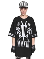 KTZ - TATTOO PATCH OVERSIZE JERSEY T-SHIRT - BLACK/GREY