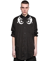 KTZ - TATTOO COTTON CANVAS OVERSIZED SHIRT - BLACK