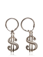 SAINT LAURENT - DOLLAR DROP EARRINGS - SILVER