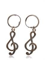 SAINT LAURENT - TREBLE CLEF DROP EARRINGS - SILVER
