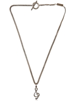 SAINT LAURENT - TREBLE CLEF PENDANT NECKLACE - SILVER