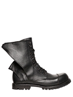KTZ - WINGED LACE UP LEATHER BOOTS - BLACK