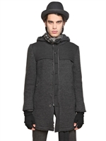 JOHN VARVATOS - STRICKMANTEL AUS WOLL/VISKOSEFLANELL - GRAU