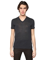 JOHN VARVATOS - LINEN JERSEY T-SHIRT - MIDNIGHT BLUE