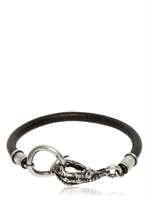 ANN DEMEULEMEESTER - NAPPA LEATHER & SILVER CLAW BRACELET - SILVER