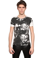 SAINT LAURENT - ROETTINGER PRINT COTTON JERSEY T-SHIRT - BLACK/WHITE