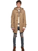 SAINT LAURENT - DUFFLECOAT AUS WOLLFILZ MIT KAPUZE - KAMELHAARFARBEN