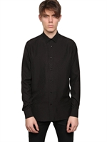 SAINT LAURENT - BABY CAT PATTERN JACQUARD SILK SHIRT - BLACK