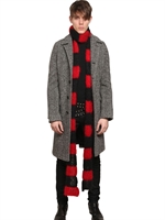 SAINT LAURENT - CHEVRON-WOLLMANTEL - WEIß/SCHWARZ
