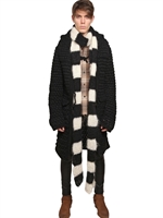 SAINT LAURENT - GEHÄKELTER MOHAIRMANTEL - SCHWARZ