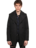 SAINT LAURENT - CABAN AUS WOLLFILZ - GRAU