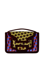 PIERRE HARDY - BAG 61 CUBE PRINT VELVET SHOULDER BAG - MULTI