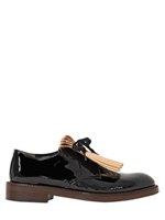 MARNI - 30MM FRINGED PATENT LACE-UP SHOES - BLACK