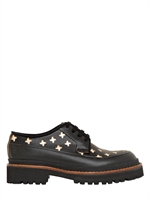 MARNI - 30MM CALF LEATHER LACE-UP SHOES - BLACK/WHITE