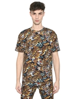 KENZO - PRINTED STRETCH TECHNO FABRIC T-SHIRT - MULTI