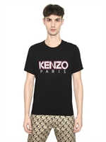 KENZO - KENZO PRINT COTTON JERSEY T-SHIRT - BLACK