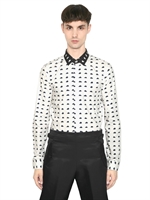 KENZO - SLIM FIT PRINTED COTTON POPLIN SHIRT - WHITE