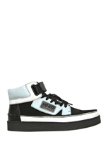 KENZO - SUEDE & LEATHER HIGH TOP SNEAKERS - SKY/BLACK