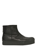 KENZO - GRAINED LEATHER BOOTS - BLACK