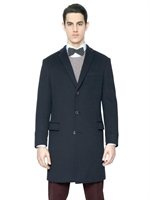 LARUSMIANI - KLASSISCHER, HANDGEFERTIGTER WOLL/KASCHMIRMANTEL - NAVYBLAU