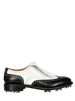 FRATELLI BORGIOLI - WATER-RESISTANT GOLF LACE-UP SHOES - BLACK/WHITE