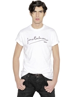 PIERRE BALMAIN - REGULAR FIT COTTON FLEECE T-SHIRT - WHITE