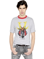 PIERRE BALMAIN - SLIM FIT COTTON JERSEY PRINTED T-SHIRT - GREY