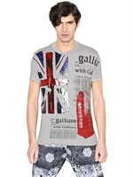 GALLIANO - GAZETTE ENGLAND SLIM FIT JERSEY T-SHIRT - GREY
