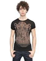 DIESEL BLACK GOLD - PRINTED COTTON JERSEY T-SHIRT - BLACK