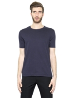 VALENTINO - STUDDED COTTON JERSEY T-SHIRT - NAVY