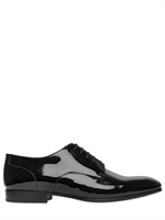VALENTINO - PATENT LEATHER DERBY LACE-UP SHOES - BLACK
