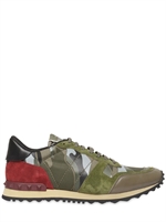 VALENTINO - CAMOUFLAGE SUEDE & CANVAS SNEAKERS - MULTI