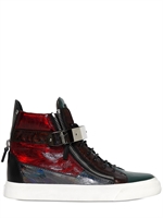 GIUSEPPE ZANOTTI HOMME - 3D EFFECT PATENT LEATHER SNEAKERS - MULTI