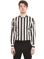 MARNI - STRIPED COTTON POPLIN SHIRT - WHITE/CHARCOAL